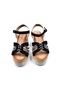 Espadrille and Stone Detailed Wedge Heel Black Women's Sandals Shoes - 5