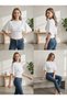 Women's Waist-Fitted Wide Sleeve Natural Viscose Lycra Short Sleeve Body Tee Crop - 4