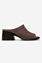 Sorex Mink Suede Genuine Leather Women's Thick Heeled Slippers - 4