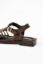 Debra Women's Suede Knitted Design Caged Sandals - 3