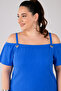Women's Plus Size Off-Shoulder Summer Blouse with Ring Detail - 7