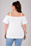 Women's Plus Size Off-Shoulder Summer Blouse with Ring Detail - 7