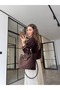 Embroidered Crop Gabardine Jacket Brown - 4