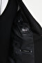 Straight Slim Fit Removable Shawl Collar Men's Groom Suit Black - 45455.26Y - 7