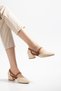 Elara Cream-Brown Genuine Leather Women's Low Heel Shoes, Size 34-43, Comfortable and Stylish Design - 8