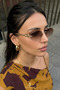 Cartiess Unisex Ellipse Brown Gold Framed Ultra Light Uv400 Filtered Sunglasses - 3