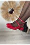 Karmi Red Patent Leather Heeled Arched Shoes - 3