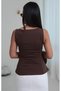 Women's Sleeveless Peplum Blouse with Flounce Detail - 4