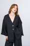 Women's Summer Black Lavelle Oversize Modal Fabric Set Stylish Daily Comfortable 1316 - 3
