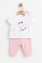 Baby Girl 3-Piece Set Amore (Italian Love) Embroidered Bow Detail T-Shirt+Capri Shorts+Bandana 0-3-6-9 a - 3