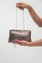 Women's Platinum Venom / Sequined Evening Dress Clutch with Stone Detail Accessories - 7