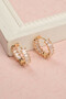 Women's Yellow Steel Matrix Baguette Stone Hoop Earrings Set of Two - 4