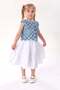 Denim Brode Jacket Linen Skirt Bottom Top Set - 3