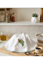 100% Cotton Round Kitchen Towel 50 cm – Set of 2 |   High Absorbency, with Hanging Loop, Stylish Embroidered Design, Machine Washable Drying Cloth - 4