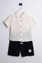 Boys' Linen-Look Muslin Shirt and Woven Shorts Set - 2