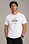 Men's Music Themed Printed T-Shirt Crew Neck Short Sleeve T-Shirt - White - 3