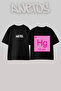 Hg Tasarım Back Printed Cotton Black Oversize T-Shirt