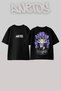 Hunter X Design Back Printed Cotton Black Oversize T-Shirt