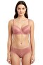 Women's Peach Pink Lace Unpadded Bra Set