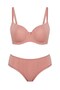 Women's Dusty Rose Ribbed Non-Padded Bra Set - 2
