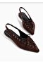 Women's Suede Lace-Up Slingback Ballerina Pointed Toe Open Back Casual Shoes - 4
