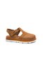 Genuine Suede Leather Tan Color Women's Closed Toe Sandals Shoes - 6