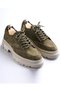 Italian Style Internal and External Natural Leather Suede Men's Shoes Khaki T12954