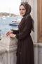 Buckle Detailed Tied Ayrobin Dress Bitter Coffee Hm2907 - 2