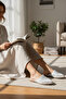 Women's Closed-Front Straw Slippers Lace Knitted Daily Home Slippers - 2