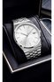 Men's Wristwatch Silver Color Steel Band Calendar Casual and Classic Style with Gift Box - 3