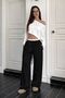 Trendy Lace Detail Elastic Waist Wide Leg Baggy Fit Tracksuit - 7