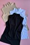 Sleeveless |   3-Pack, Turtleneck Black, Skin and White Color Cotton Sleeveless Undershirts
