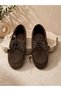 Women's Brown Lace-Up Loafer Casual Ballet Shoes - 4