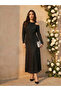 Black Cut-Out Detail Shimmer Look Blue Maxi Dress - 6