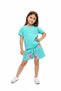 Girls' 2-Piece Shorts Set Crew Neck Short Sleeve Printed T-Shirt - Elastic Waist Tie