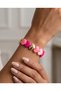 Lovessa Gold Layered Heart Porcelain Plated Elastic Bracelet - 2