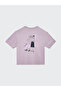Girls Lilac Cotton Graphic Print Oversized T-Shirt - 2