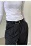 Silver Long Buckle Belt (8 cm Buckle, 2.30 cm Leather Thickness)