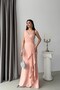 Powder Color One-Shoulder Stone Embellished Flounce Evening Dress