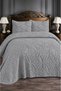 Marina Modern Chenille Jacquard Dowry Set Double King Size Pique Coverlet Set / Bedspread Set 3 Pieces
