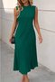 New Season Women's Sleeveless Crew Neck Front Ribbed Long Viscose Holiday Dress - 4