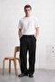 Double Cross Pleat Relaxed Fit Men's Fabric Trousers - 6