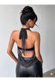 Black Gold Buckle Strapless Glittering Tulle Bustier Set - 6
