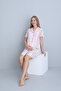 Lissa Relax Fit Shirt Collar Front Buttoned Short Sleeve Maternity and Postpartum Woven Nightgown - 5