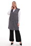 Women's Buttoned Pocketed V-Neck Casual Summer Combed Cotton Mother Long Vest - 3
