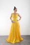 Sleeveless V-Neck, Brooch Accessory, Taffeta Tail Evening Dress, Event Dress - 3