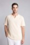 100% Cotton Regular Fit V-Neck Short Sleeve Shirt X9812Az26Sm - 3