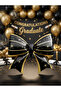 Graduation Bow Foil Balloon Black Gold 92X58 cm Party Decoration Celebration Balloon - 3