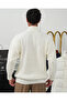 Knitted Pattern Zipper Detailed Oversize Sweater - 3
