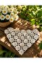 Beige Vintage Bohemian Patterned Handmade Pinterest Model Knitted Bandana - 2